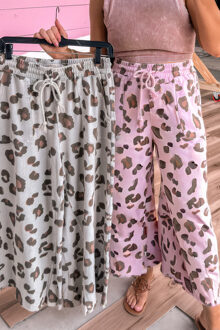 Leopardenprint Wijde Pantalon Paars