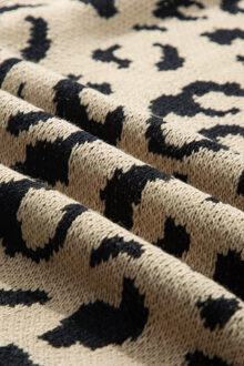 Leopardprint Gebreide Trui Bruin