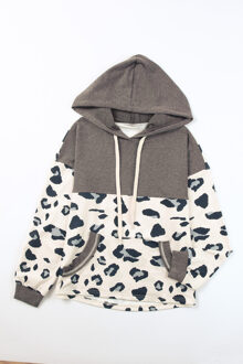 Leopardprint Hooded Sweatshirt Salie Groen