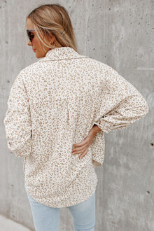 Leopardprint Katoenen Overhemd Ivoor