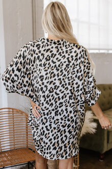 Leopardprint Overhemd met Knopen Ivoor