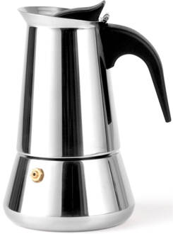 Leopold Vienna Espressomaker Trevi 4-kops RVS Zilver