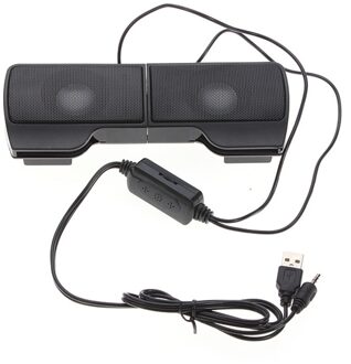 LEORY 1 Paar Mini Draagbare Clipon USB Stereo Luidsprekers lijn Controller Soundbar voor Laptop Notebook Mp3-speler PC met Clip