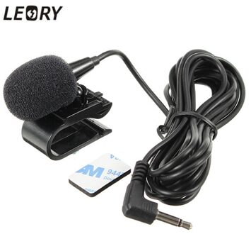 Leory Auto Externe Microfoon Mic 3.5 Mm Stereo Jack Voor Auto Dvd-speler Gps Navigatie Mic Met Fixing Clip 3 meter Kabel