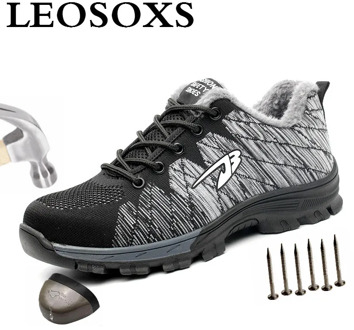 LEOSOXS 2020 Fashion Work Safety Shoes Non-slip Anti-static Mesh Sneakers Steel Mid Sole Toe Cap Anti-smashing Shoes Big Size 48