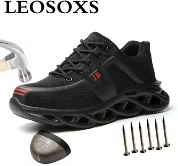 LEOSOXS Breathable Safety Shoes Ultra-light soft bottom Big Size All Season Steel Toe Puncture-Proof Men's Sneakers Dropshipping