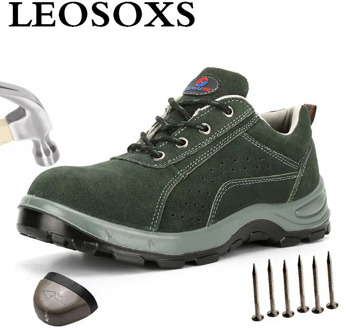 LEOSOXS Man Safety Shoes Puncture-Proof Safety Work Shoes Steel Mid Sole Casual Comfort Non-slip Protective Shoes Free shipping