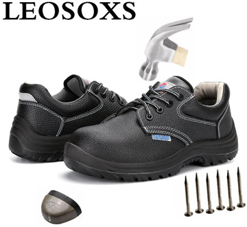 LEOSOXS Men Steel Toe Safety Shoes New Design Steel Toe Anti-smashing Safety Working Winter Men's Protective Shoes Dropshipping