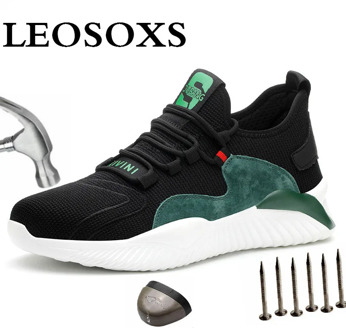 LEOSOXS New men Steel Toe Work Safety Shoes Indestructible Anti-smashing Breathable Lightweight Sneakers Free shipping
