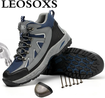 LEOSOXS Plus Size Men's Steel Toe Cap Protective Work Boots Shoes Steel Toe Anti-smashing Comfort New Short Boots Free shipping