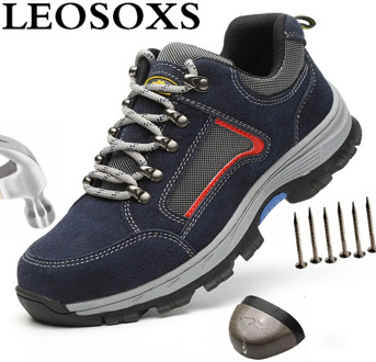 LEOSOXS Plus Size Men's Winter Steel Toe Cap Protective Work Shoes Ultra-light soft bottom Plus Size Mesh Sneakers Free shipping