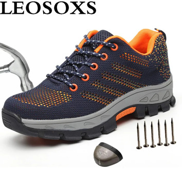 LEOSOXS Steel Toe Cap Men Safety Shoes Construction Safety Outdoor Ultra-light Soft Bottom Puncture-Proof Boots Free Shipping