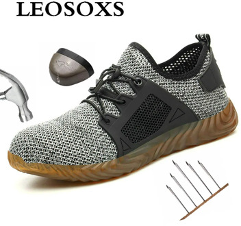 Leoxose Outdoor Men and Women Safety Boots Men Breathable Shoes Lightweight Safety Boots Puncture-Proof Construction Safety New