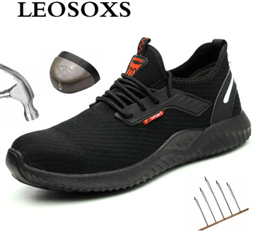 Leoxose Safety Work Shoes for Men Steel Toe Cap Anti-smashing Working Boots Breathable Mesh Deodorant Protective Free Shipping
