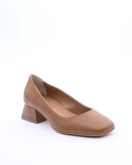 Leren Blokhak Pumps Bruin