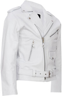 Leren Brando Biker Rock motorjas van leer - maat 2XL Wit