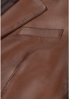 Leren colbert blazer heren Bruin