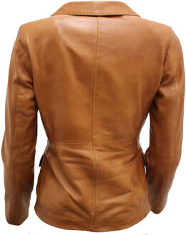 Leren damesblazerjack met 2 knopen - Newport Bruin - EU 40 / UK 12
