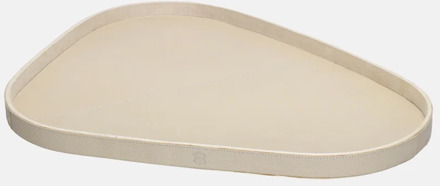 leren dienblad organisch effen L beige