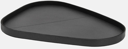 leren dienblad organisch effen L black Zwart