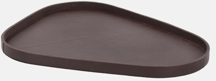 leren dienblad organisch effen L donkerbruin