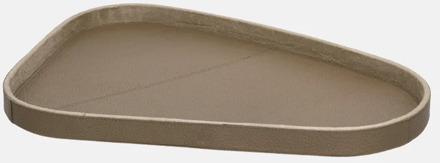 leren dienblad organisch effen M taupe