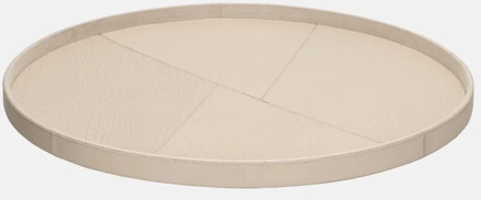 leren dienblad rond croco L beige