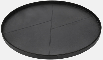 leren dienblad rond effen XL black Zwart