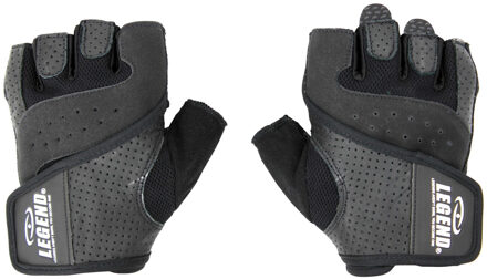 Leren fitness handschoenen leder special edition black Zwart - M