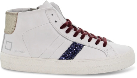Leren Glitter Sneakers voor Dames D.a.t.e. , White , Dames - 41 EU