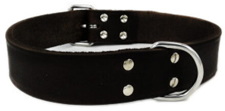 Leren Halsband Zwart 40 cm x 16 mm