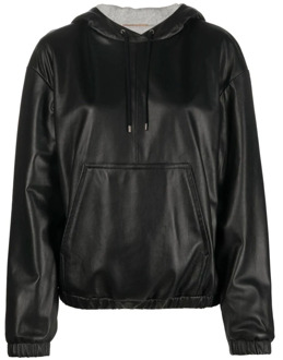 Leren hoodie Saint Laurent , Black , Dames - 2Xl,3Xl