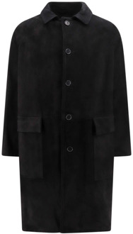 Leren jas met zwarte knopen Salvatore Santoro , Black , Heren - Xl,L,M