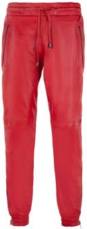 Leren joggingbroek voor heren, Boston Rood - 42 (Taille)