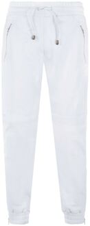 Leren joggingbroek voor heren, Boston Wit