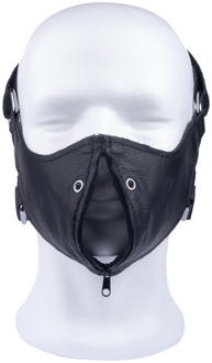 Leren Masker met Rits - Zwart