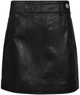 Leren mini-rok Loreen  zwart