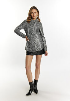 Leren overhemd Dames Grijze slang - maat Grijs