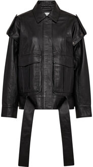 Leren oversized jas Luba  zwart