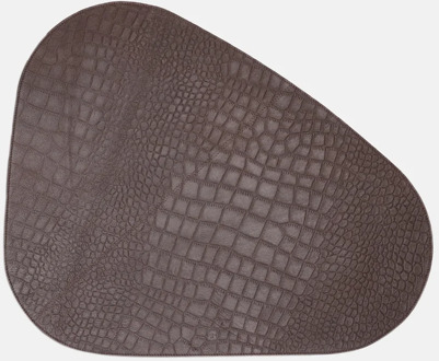 leren placemats organisch croco (2 stuks) donkerbruin