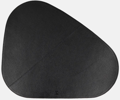 leren placemats organisch effen (2 stuks) black Zwart