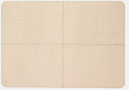 leren placemats rechthoek croco (2 stuks) beige