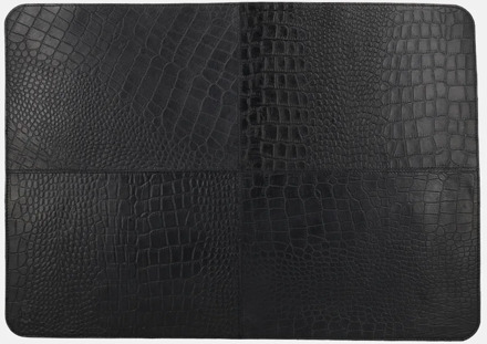 leren placemats rechthoek croco (2 stuks) black Zwart