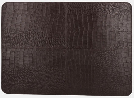 leren placemats rechthoek croco (2 stuks) donkerbruin