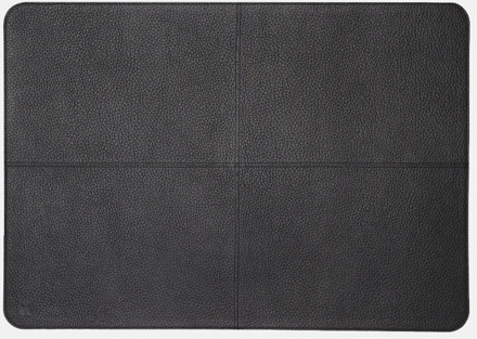 leren placemats rechthoek effen (2 stuks) black Zwart