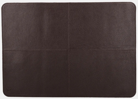 leren placemats rechthoek effen (2 stuks) donkerbruin
