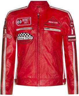 Leren racefietsjack voor heren, Portland Rood - XS