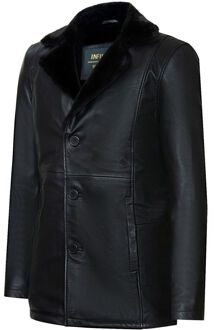 Leren Reefer-blazerjack voor heren - Pablo - maat S Zwart