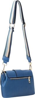 Leren schoudertas Dames blauw