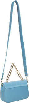 Leren schoudertas Dames lichtblauw - One Size